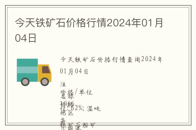 今天鐵礦石價格行情2024年01月04日