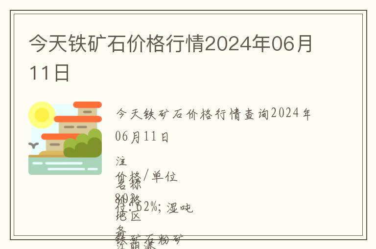 今天鐵礦石價格行情2024年06月11日