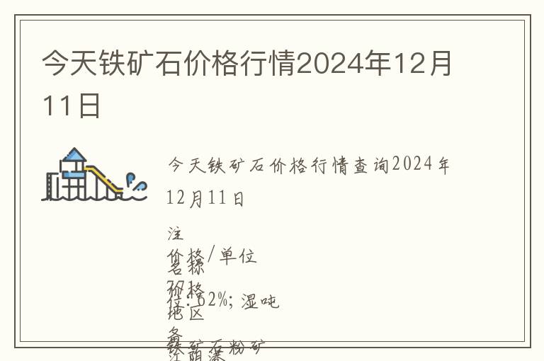今天鐵礦石價(jià)格行情2024年12月11日