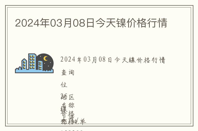 2024年03月08日今天鎳價格行情