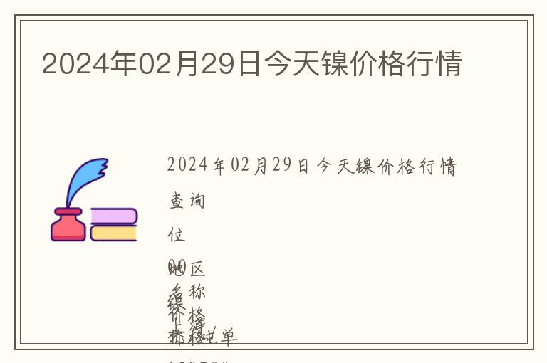 2024年02月29日今天鎳價格行情