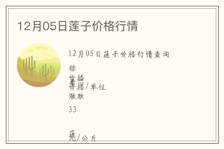 12月05日蓮子價格行情