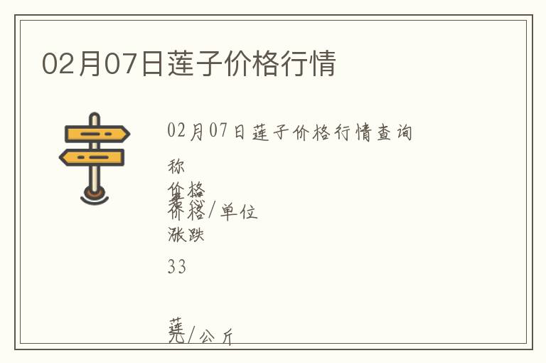 02月07日蓮子價格行情