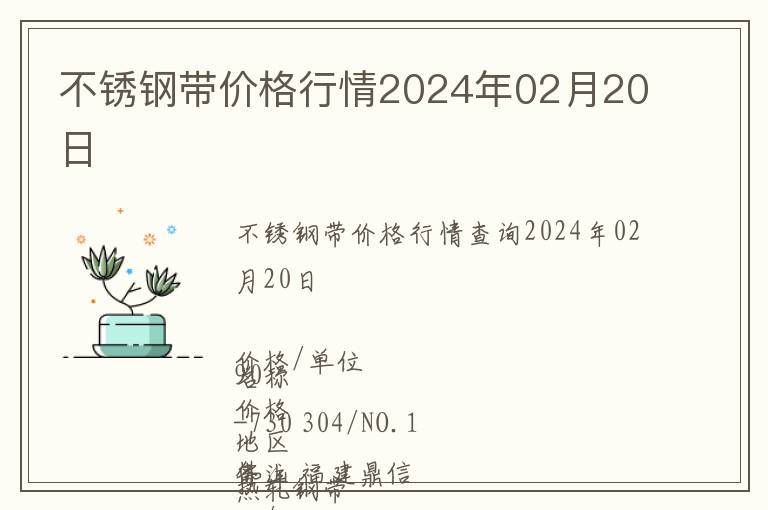 不銹鋼帶價格行情2024年02月20日