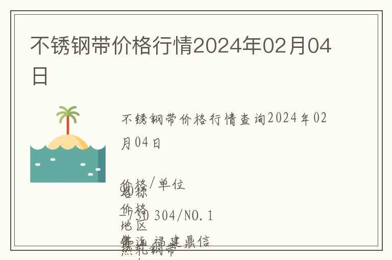 不銹鋼帶價格行情2024年02月04日