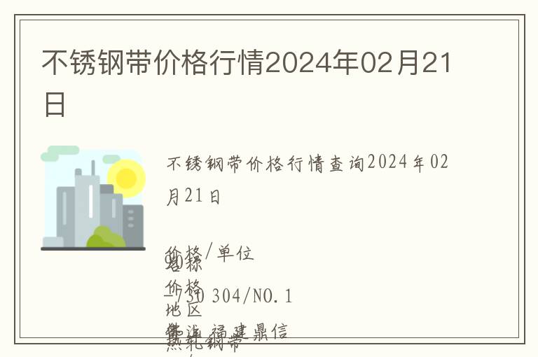 不銹鋼帶價(jià)格行情2024年02月21日