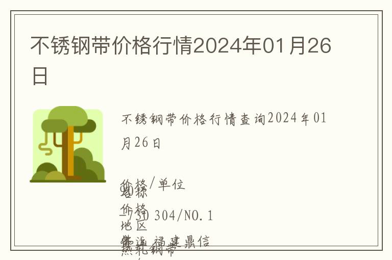 不銹鋼帶價格行情2024年01月26日