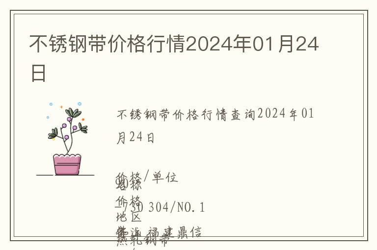 不銹鋼帶價(jià)格行情2024年01月24日