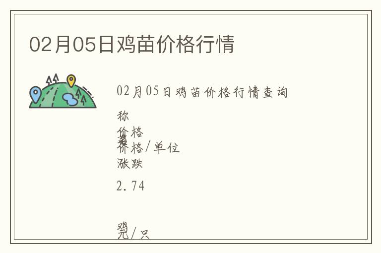 02月05日雞苗價格行情