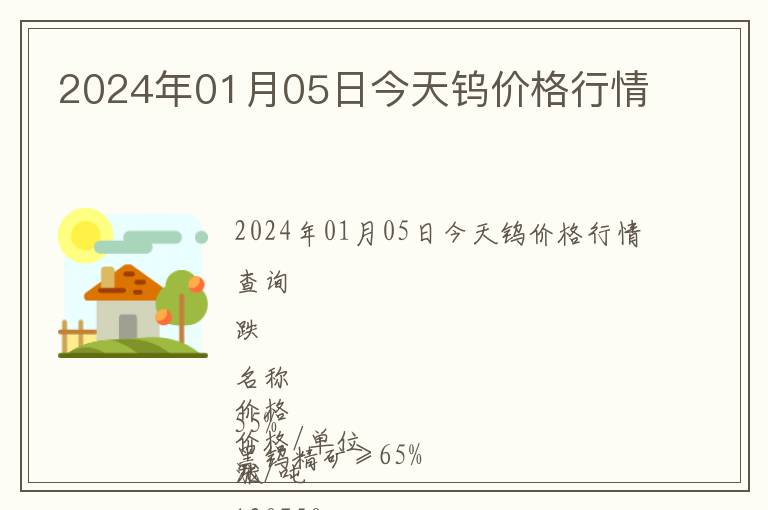 2024年01月05日今天鎢價格行情