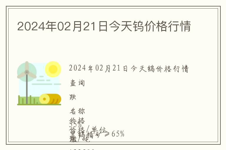 2024年02月21日今天鎢價格行情