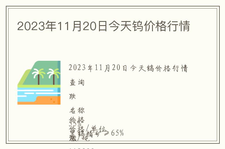 2023年11月20日今天鎢價格行情