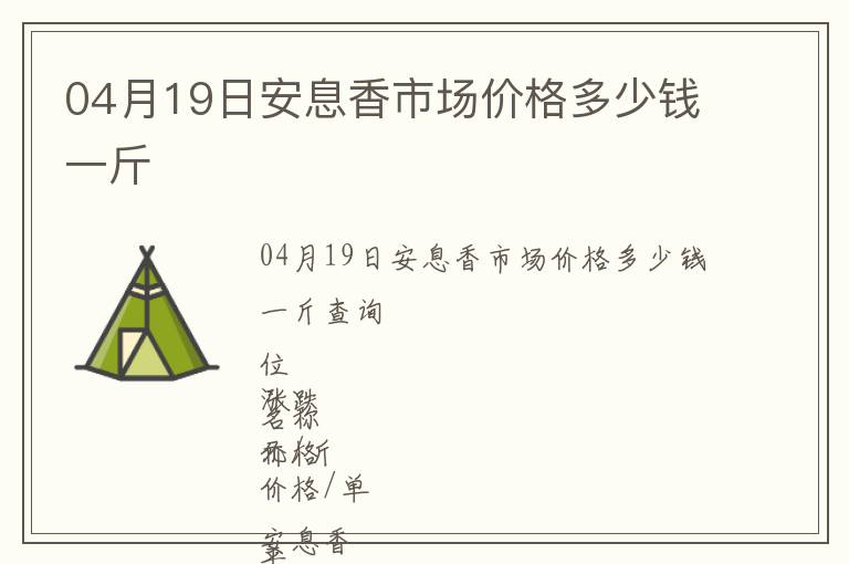 04月19日安息香市場價格多少錢一斤