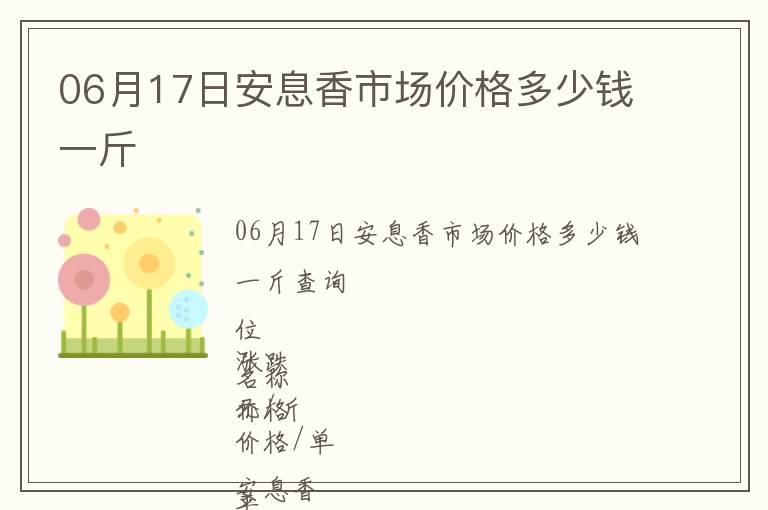 06月17日安息香市場價格多少錢一斤