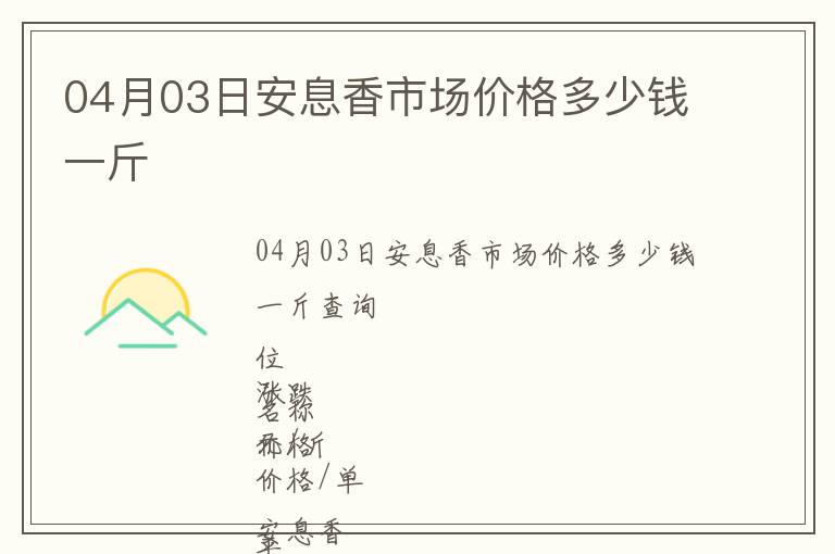 04月03日安息香市場價格多少錢一斤