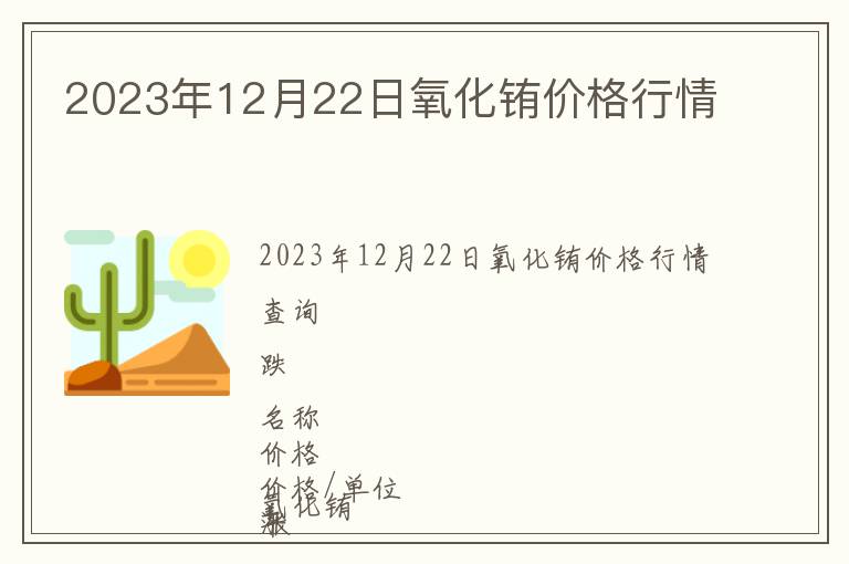 2023年12月22日氧化銪價格行情