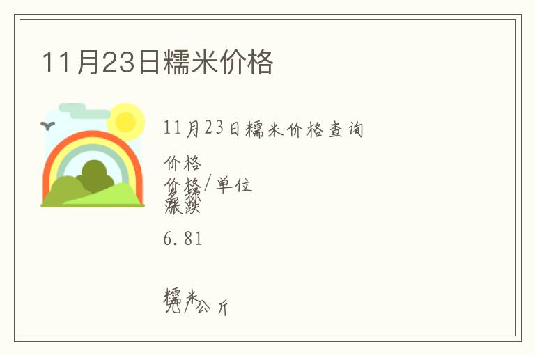 11月23日糯米價格
