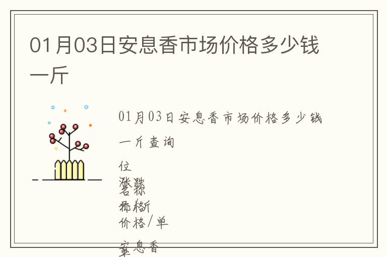 01月03日安息香市場價(jià)格多少錢一斤