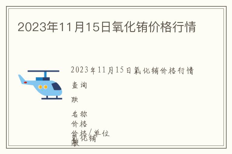 2023年11月15日氧化銪價格行情