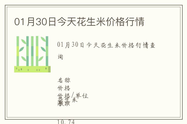 01月30日今天花生米價(jià)格行情