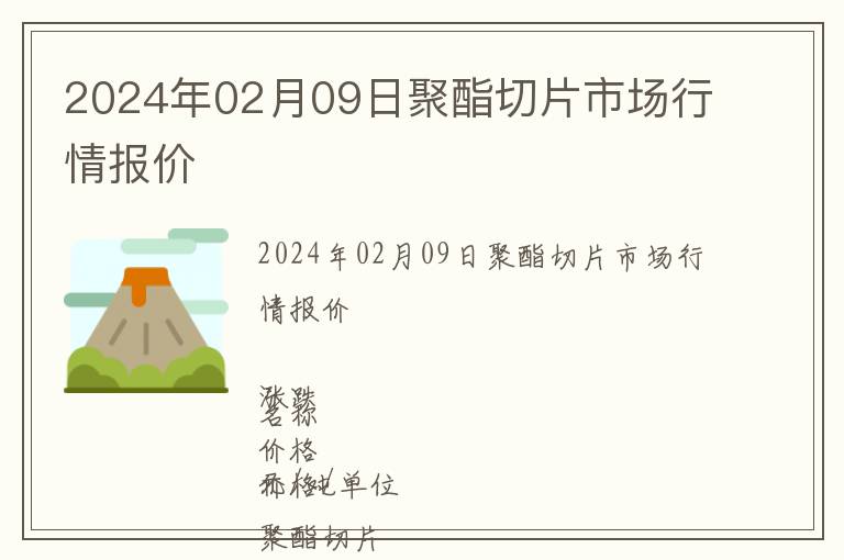 2024年02月09日聚酯切片市場行情報價