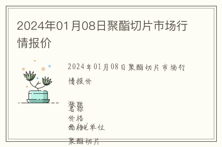 2024年01月08日聚酯切片市場(chǎng)行情報(bào)價(jià)