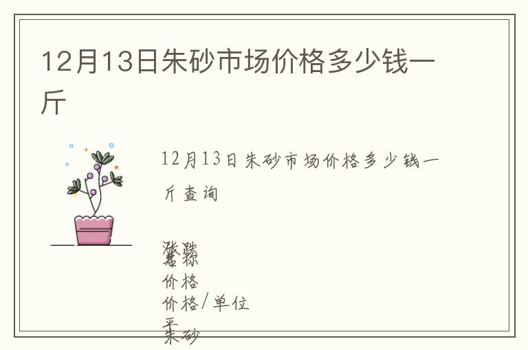 12月13日朱砂市場價格多少錢一斤