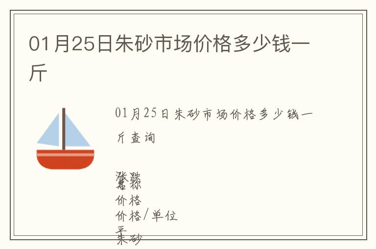 01月25日朱砂市場價格多少錢一斤