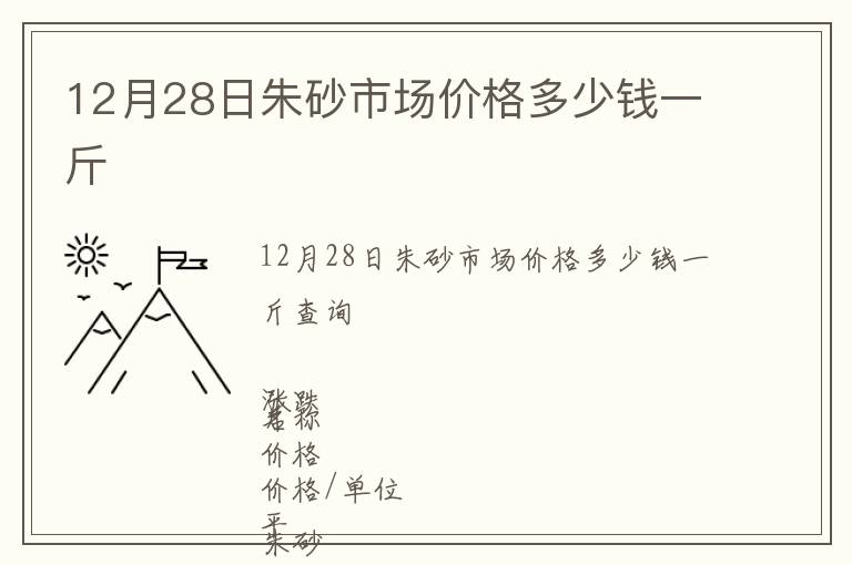 12月28日朱砂市場價格多少錢一斤