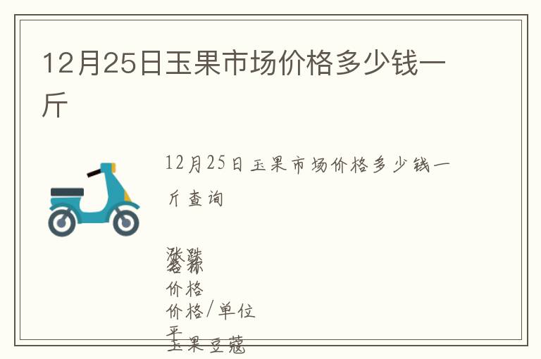 12月25日玉果市場價格多少錢一斤