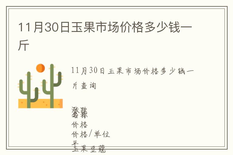11月30日玉果市場價格多少錢一斤
