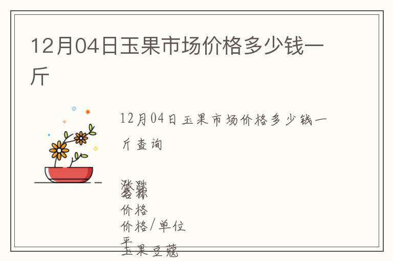 12月04日玉果市場價格多少錢一斤