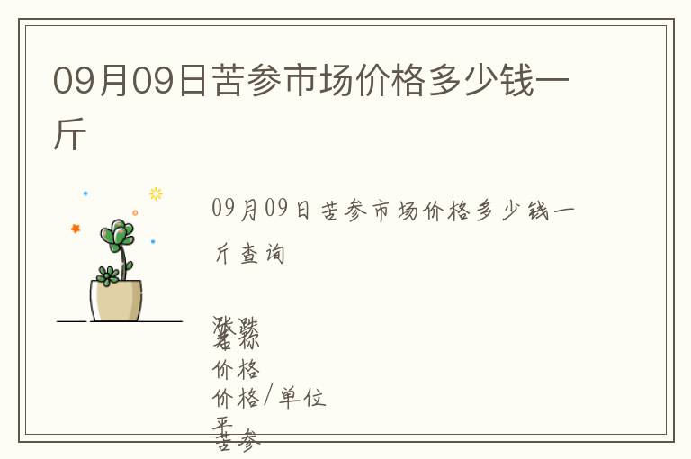 09月09日苦參市場價格多少錢一斤