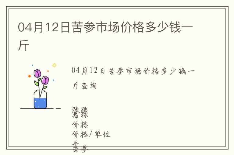04月12日苦參市場價格多少錢一斤