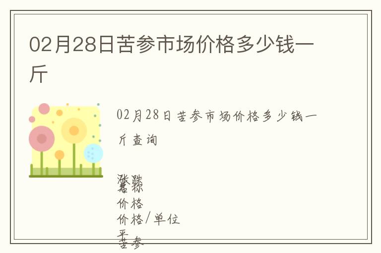 02月28日苦參市場價格多少錢一斤