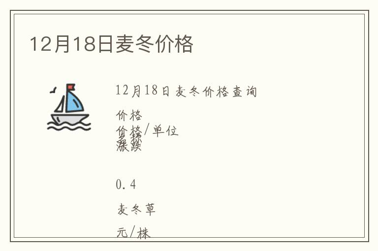 12月18日麥冬價(jià)格