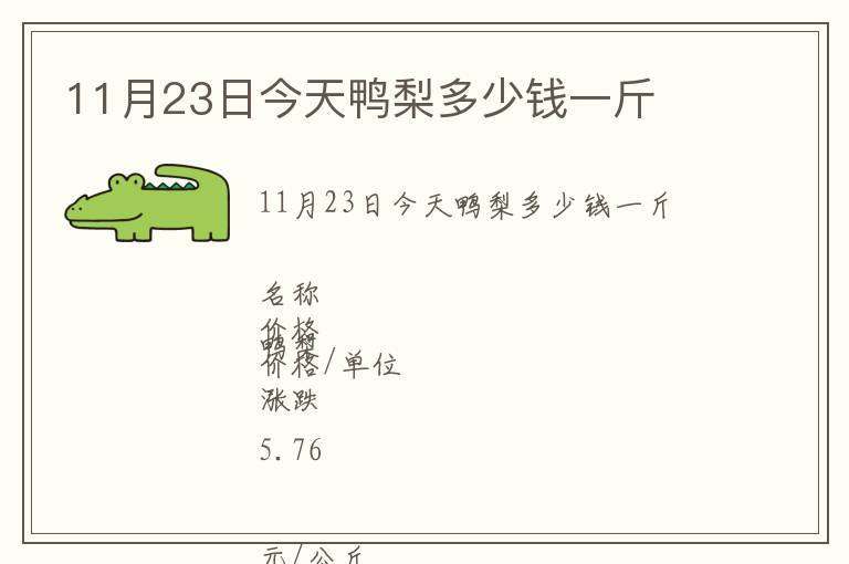 11月23日今天鴨梨多少錢(qián)一斤