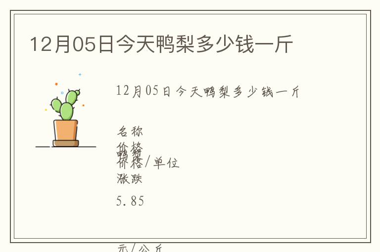 12月05日今天鴨梨多少錢一斤