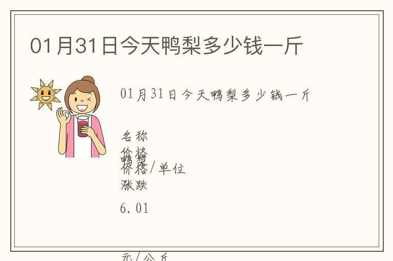 01月31日今天鴨梨多少錢一斤