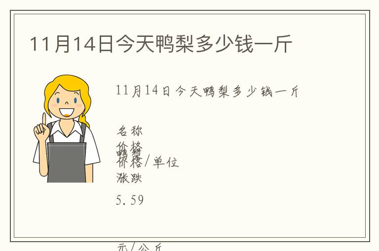 11月14日今天鴨梨多少錢一斤