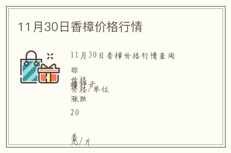 11月30日香樟價格行情