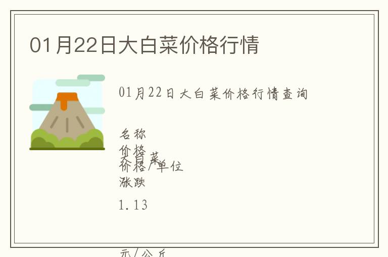 01月22日大白菜價格行情