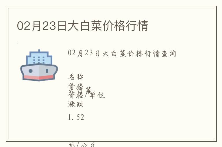 02月23日大白菜價格行情