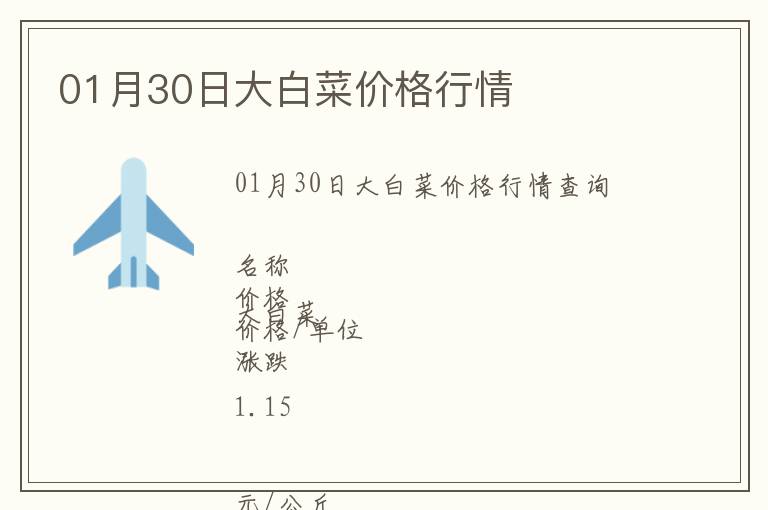 01月30日大白菜價(jià)格行情