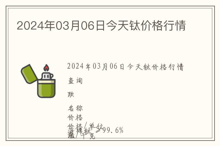 2024年03月06日今天鈦價(jià)格行情