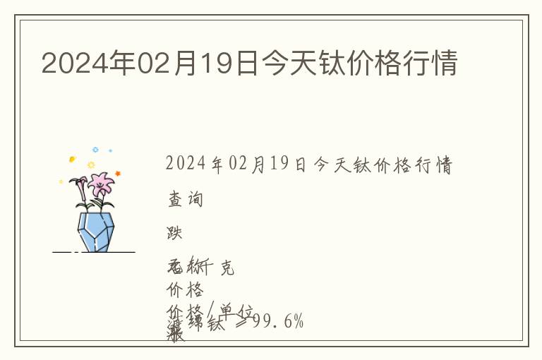 2024年02月19日今天鈦價格行情