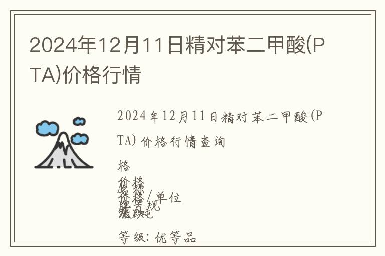 2024年12月11日精對苯二甲酸(PTA)價格行情