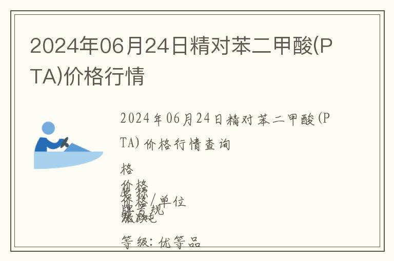 2024年06月24日精對苯二甲酸(PTA)價格行情