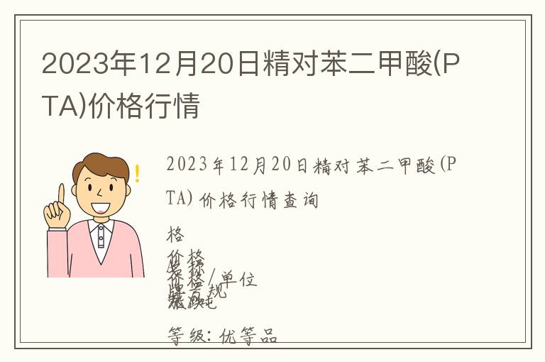 2023年12月20日精對苯二甲酸(PTA)價格行情