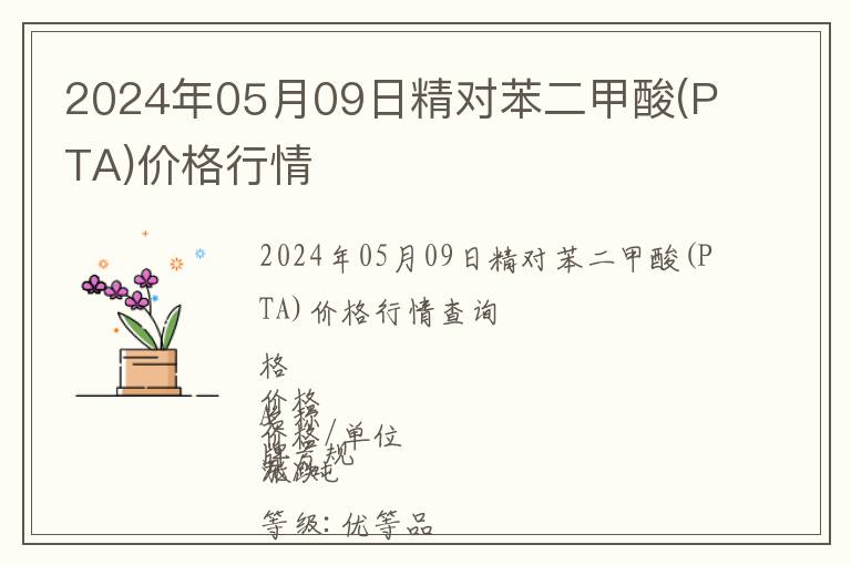 2024年05月09日精對苯二甲酸(PTA)價格行情